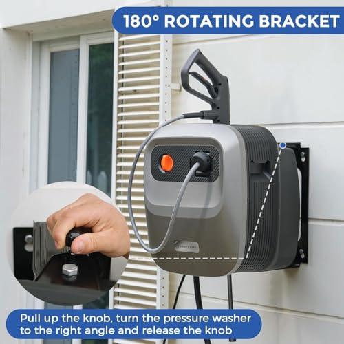 Giraffe Tools Wall Mounted Pressure Washer, Max 2200 PSI, Electric Water Pressure Cleaner with 20M Retractable Hose, 500 ML Foam Cannon, 4 Quick-Connect Nozzles for Cars/Patios - Image 5