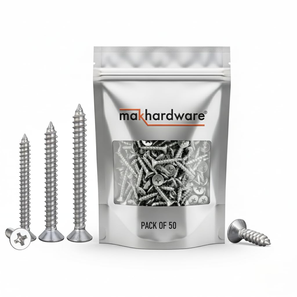 Stainless Steel 304 Phillips Star Head Screws for Wood & Wall Fixings — Anti-Rust, Durable, Multi-Use Screws — Pack of 50 Pieces (Size 25mm/1 inch.)-image-16