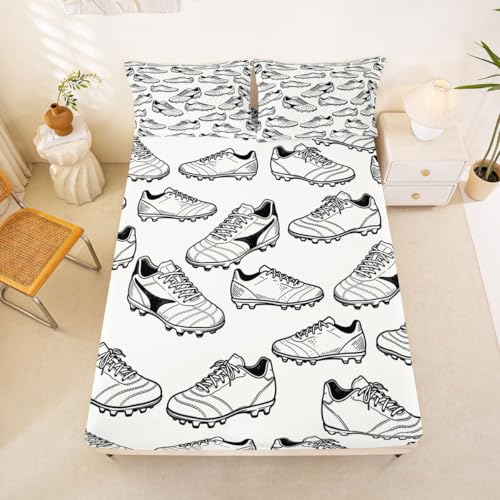 The Best Football Boots at the Moment: Your Ultimate Guide 14 Football Boots Fitted Sheets Full Size (No Flat),Football Sports Game Bedding Set 3Pcs,Kids Teens Woman Room Decor,Hand Drawn Style Bed Sheet Black White Deep Pocket Sheet,2 Pillowcases
