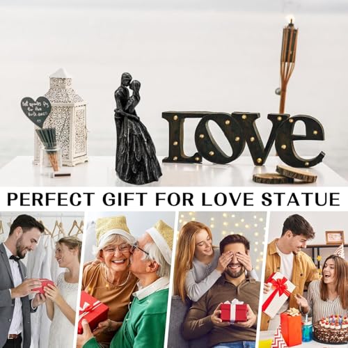 Estatua Decorativa para Aniversario Pareja en Resina Negra miniatura 6