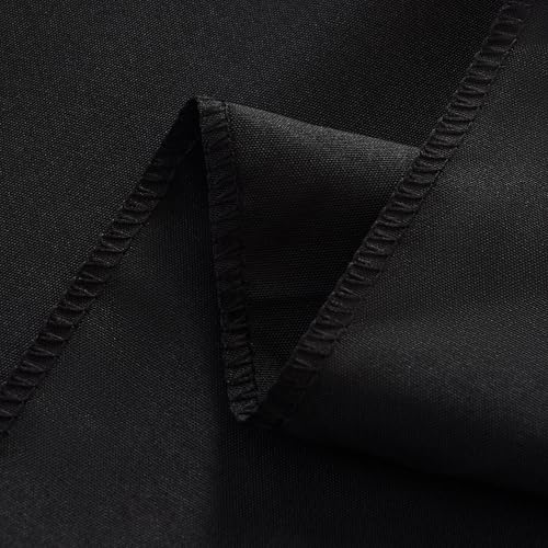 Image of 10-Pack Round 90-inch Black Table Cloths, Solid Stain and Wrinkle Resistant Circular Tablecloth, Premium Plain Weave Polyester Fabric Table Linen Covers for Hotel, Banquet