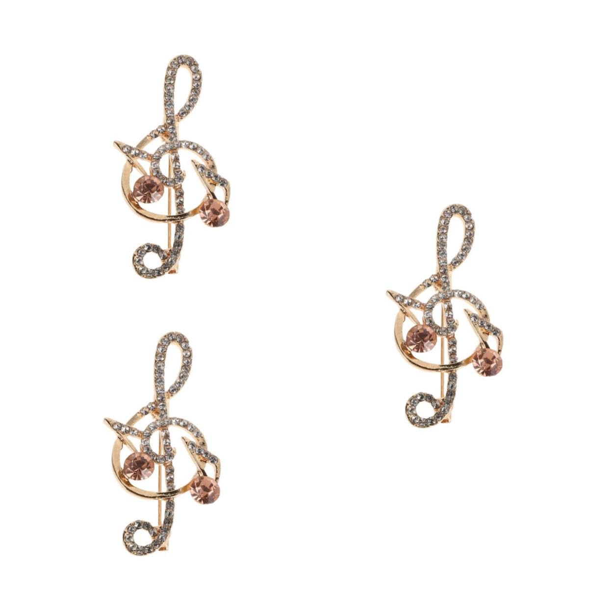 KKXXYQFC Spille a Forma Musicale Accessori Festival Abito in Metallo Abbigliamento Spilla Decorativa Spilla da Uomo con Nota Musicale Spille con Diamanti