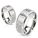 STR-0074 Stainless Steel Laser Etched Lords Prayer Over Brushed Finished Beveled Edge Ring (10)