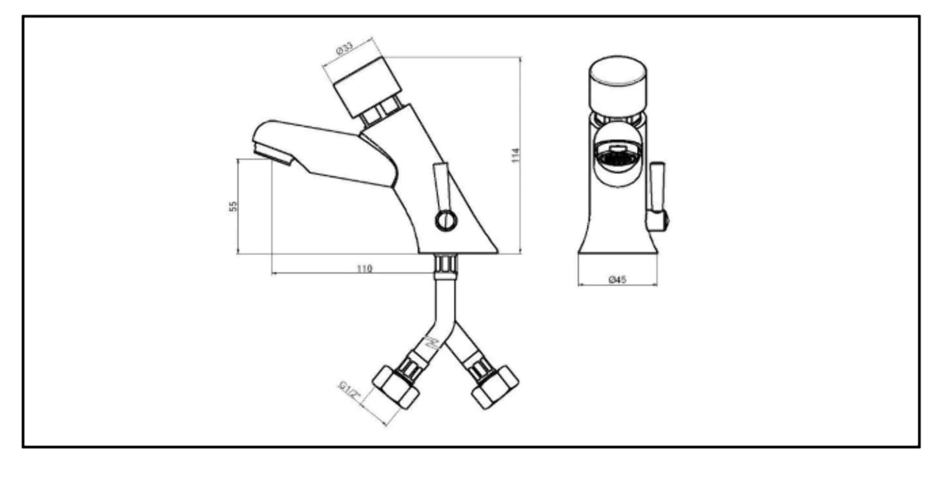 08212 Grifo mezclador para lavabo temporizado con control de botón IDRAL