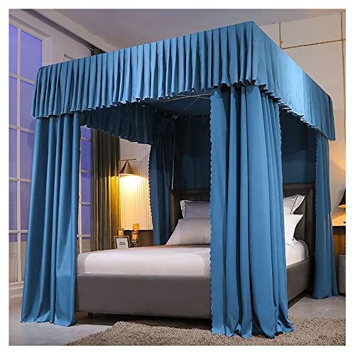 Cortina de cama dosel con soporte sombreado de estructura robusta y estilo princesa 4