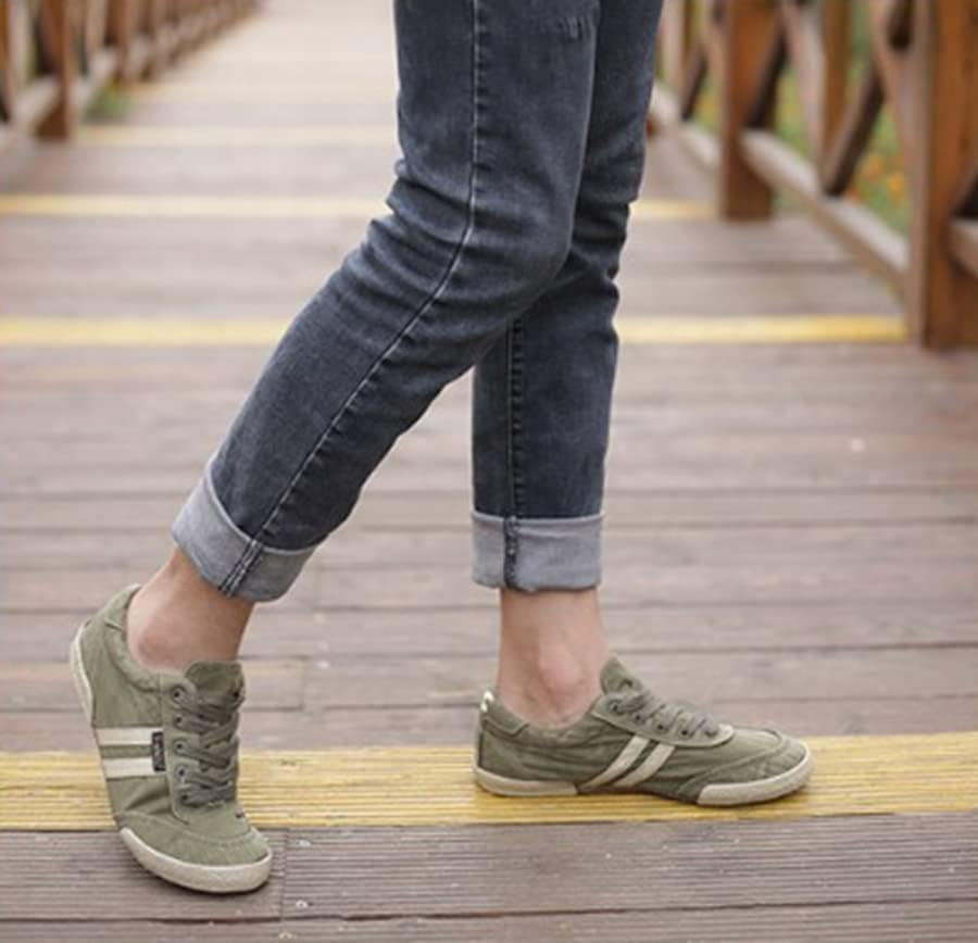 Men's Canvas Shoes All-Match Casual Breathable Fashion Sneakers Comfort Low-top Flat Walking Shoes Simple Soft Vintage Lace-up Casual Shoes4