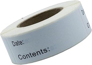 Hellery 125 szt. zdejmowane etykiety do zamrażarki, 2,5 x 7,6 cm naklejki do przechowywania żywności, etykieta na papier do lodówki zamrażarki łatwe czyszczenie liście bez pozostałości, etykiety na żywność rolka