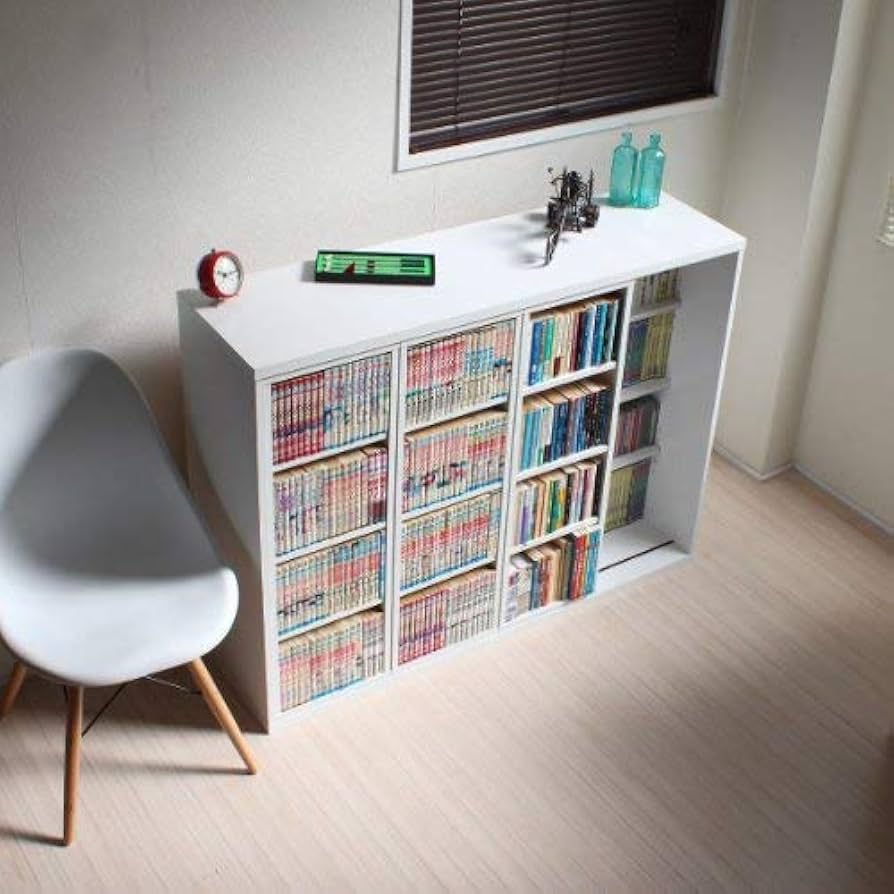 Amazon｜スライド 本棚 トリプルスライド 幅120cm コミック スライド