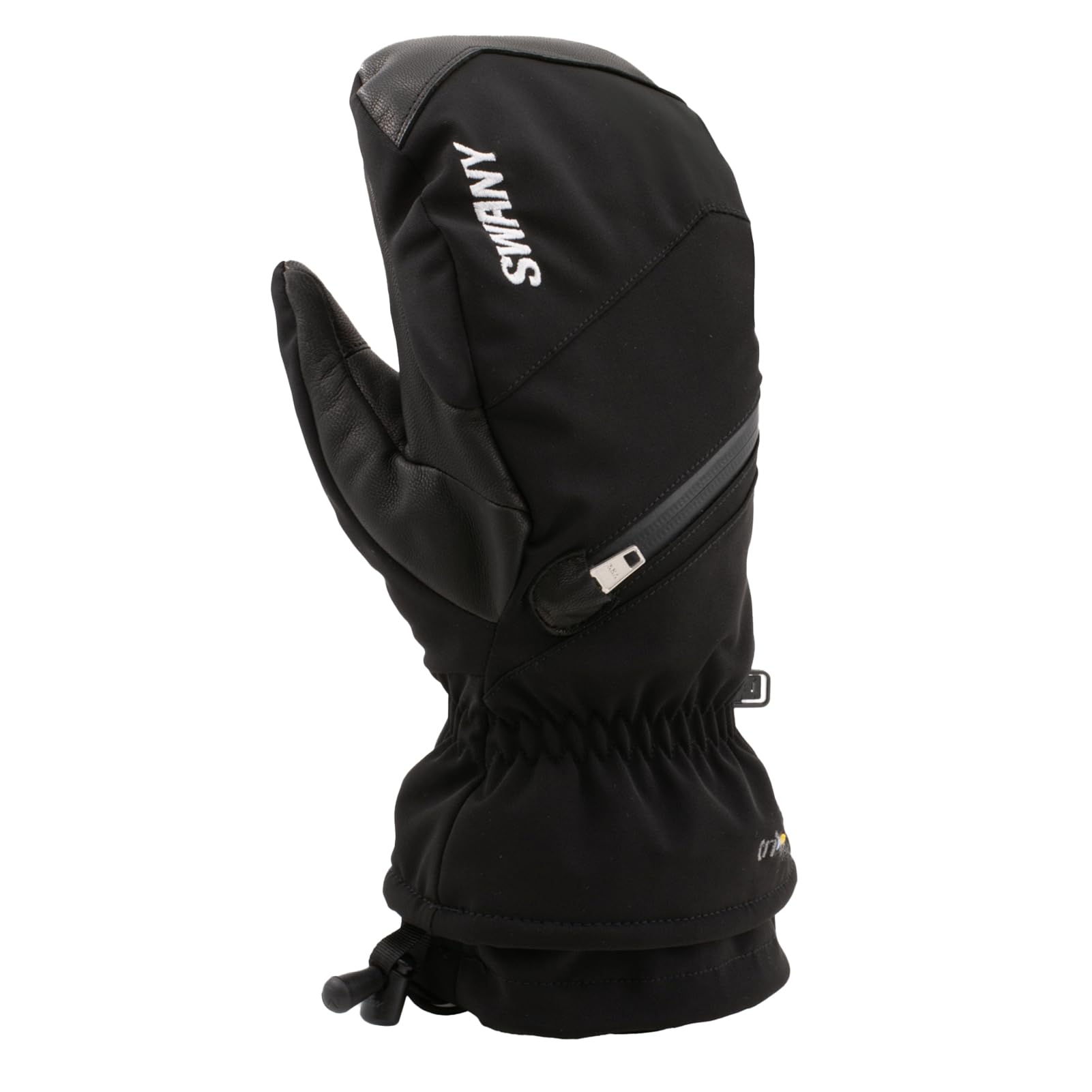 Swany Men's Falcon 2.4 Insulated Warm Durable Breathable Moisture-Wicking Flexible Waterproof Winter Outdoor Sports Ski Mitt, Black, Medium