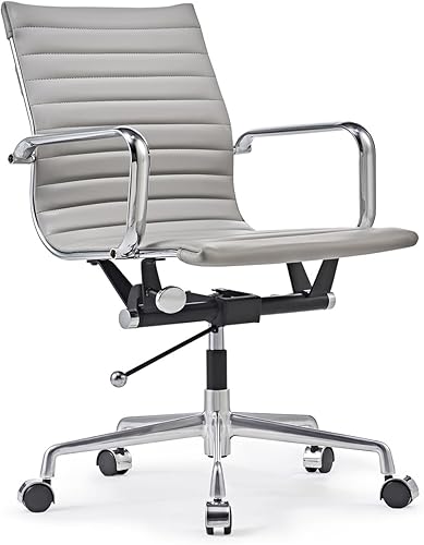 Silla de escritorio de oficina dorada, silla de escritorio de oficina acanalada con respaldo medio, silla de trabajo ejecutiva de conferencia