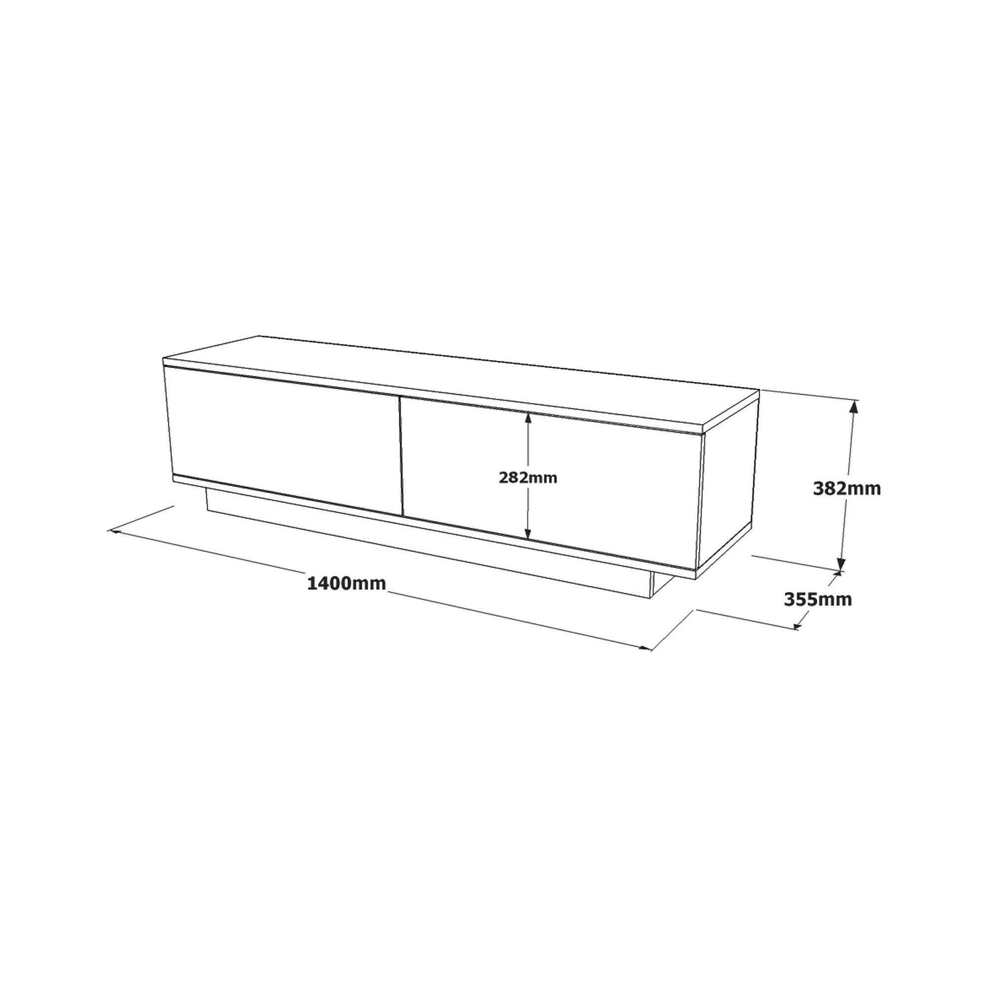 Dmora - Mobile porta TV Zaur, Credenza da soggiorno, Armadio basso per TV, Base parete attrezzata, 140x36h38 cm, Nero