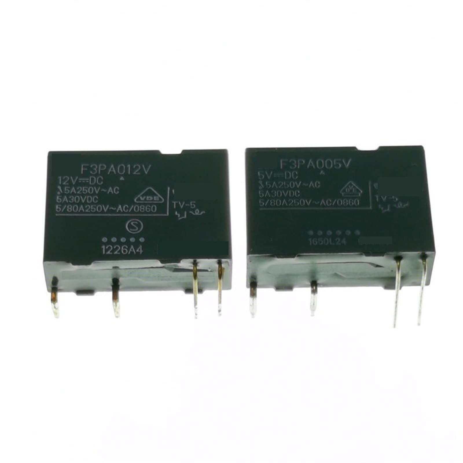 GJZIFGFWQ 2Pcs Relay F3PA005V F3PA012V FTR-F3PA012V 5A 5V 12V DIP4 FTR-F3PA005V(5PCS 12V)