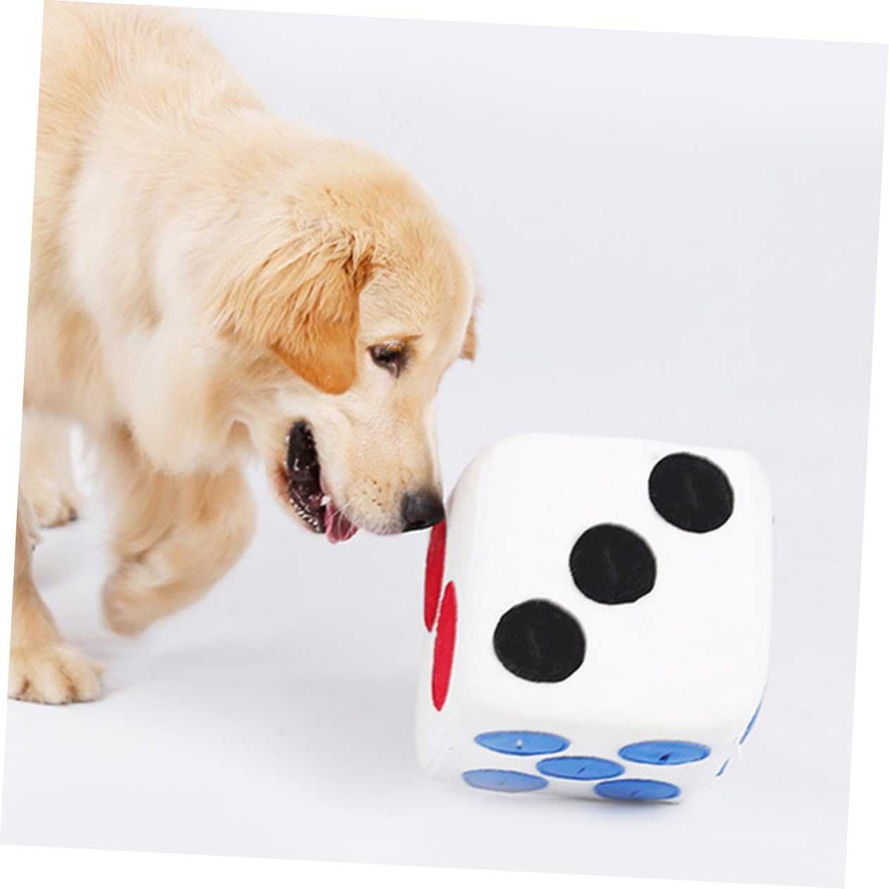 Toddmomy Juguete para Perros de Peluche Forma de Dado, Material de Felpa y Espuma, Fácil de Limpiar Cremallera Invisible, Adecuado para Entrenar y Jugar en Casa
