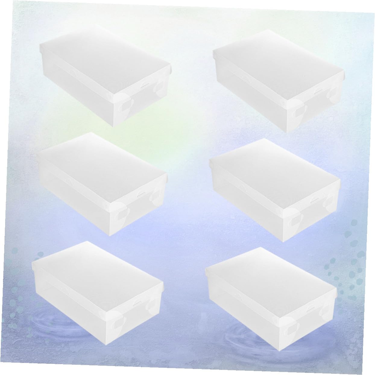 GLEAVI Contenitori Impilabili per Scarpe in Plastica Trasparente 6 Pezzi Chiusura a Ribalta 33X20X12 CM per Armadio e Negozio