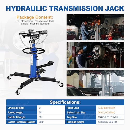 Iglobalbuy QP0015605-B-DE Transmission Jack Lift 1400Lbs thumb #5