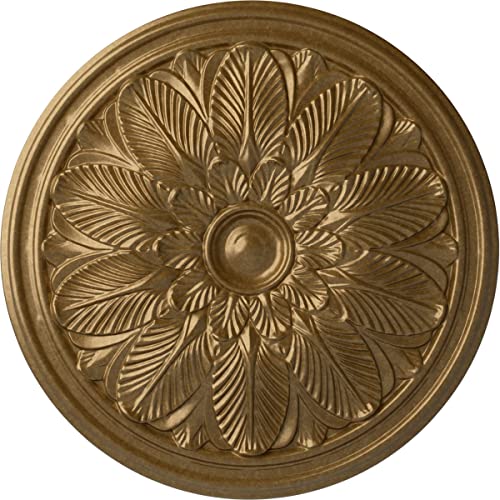 Image of Ekena Millwork CM22BOPAS 22 5 /8 OD x 1 3 /4 P Bordeaux Ceiling Medallion (fits Canopies up to 3 1 /4), Hand-Painted, Pale Gold