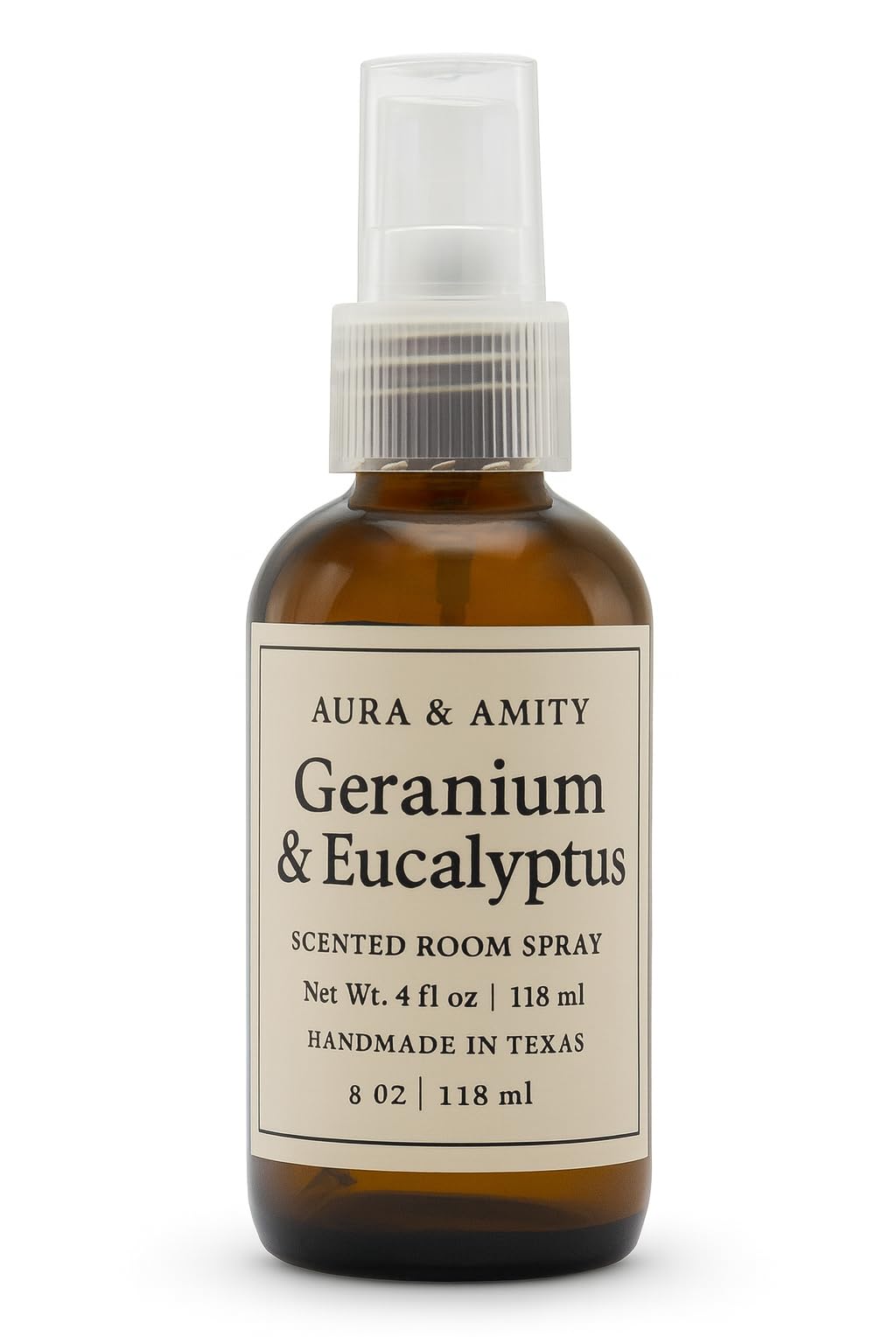 Aura &amp; Amity Premium Room &amp; Linen Spray – Handmade Luxury Fabric &amp; Home Fragrance Mist, Long-Lasting &amp; Eco-Friendly (Geranium &amp; Eucalyptus)