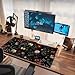 Black Vintage Desk Pad - Large Mouse Pad & Laptop Keyboard Mat - Non-Slip Base - 31.5 x 15.8 in - Gaming & Office Desk Decor