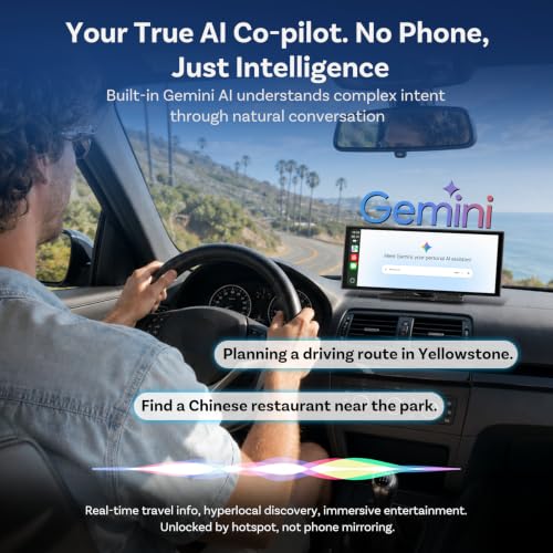 Image of OTTOCAST OttoScreen AI 11.4 inch Wireless Carplay Screen for Car, Gemini AI Voice Control, Android Auto, Netflix YouTube Google Play, Dual WiFi Dual Bluetooth, 1080P Backup Camera, 8-Core Android 15
