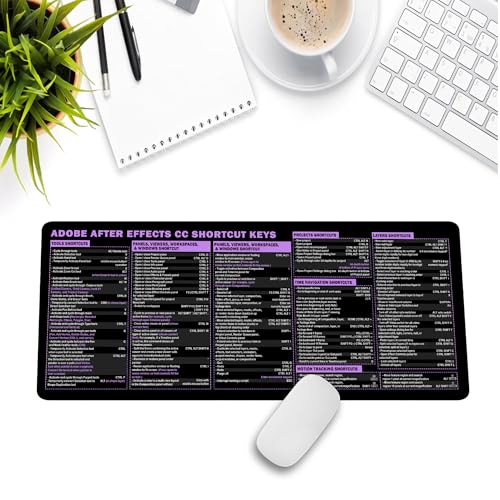 Image of After Effects Cheat Sheet Mouse Pad Mouse Mat KMH Mousepad for Editors Producers, Large Desk Mat Gift for Adobe AE Users, Essential Computer Accessories for Study, Work, and Reference Purposes