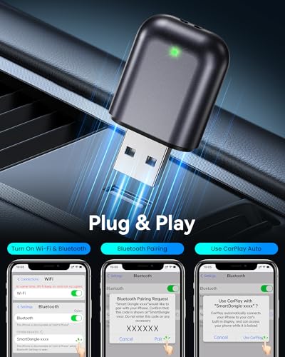 Image of Burnt Sugar Wireless Carplay Adapter for iPhone 2026 Upgraded, Ultra-Mini USB for Apple Car Play Convert Wired to Wireless, Stable Low-Lag GPS Plug & Play for iOS 10+ & Cars from 2016+ (Bright Gray)
