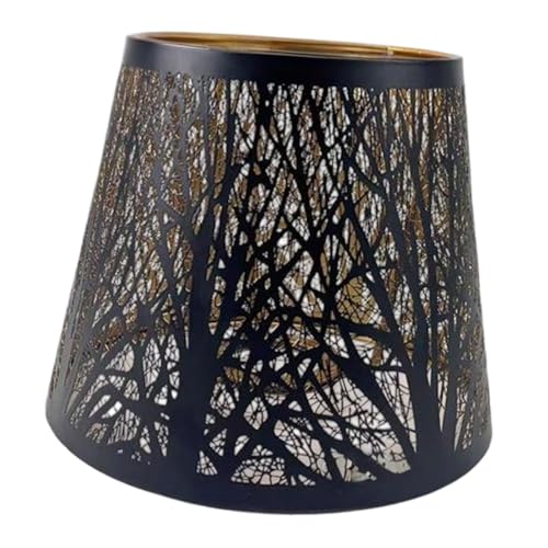 Cemaystic ランプシェード 鉄製 ペンダントライト用 白 ? 中空エッチングデザイン 目隠し効果 リビング寝室カフェ対応 (大きな黒)