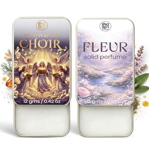 Image of Dr.Mashur Solid Perfume |Choir&Fleur Alcohol Free Wax Perfume Balm, Long Lasting | Pocket Tin 12g, Pack Of 2| Non Greasy Smooth Glide, Travel Friendly Men And Women