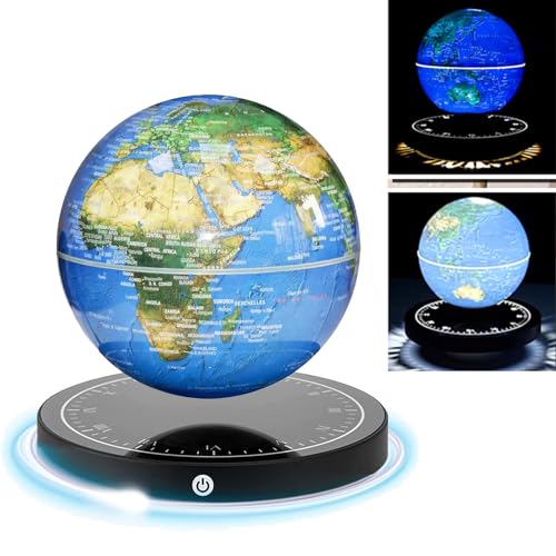 Globo levitante magnético con luz LED, mapa del mundo giratorio de 360° para decoración del hogar y la oficina, para varias ocasiones