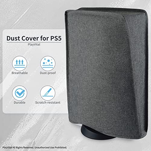 Image of PlayVital Gray Nylon Dust Cover for PS5, Soft Neat Lining Dust Guard for PS5 Console, Anti Scratch Waterproof Cover Sleeve for ps5 Console Digital Edition & Disc Edition