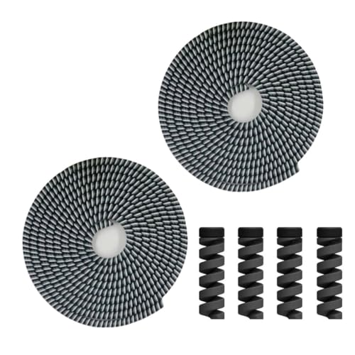 skysia Spiral Cable Charger Protector Wire Protector – Data Cable Saver, Earphone Cable Cover, Cords Protective Wire Winder Sleeve Charger Cover (2 Black Spiral 4 Pcs Protector)