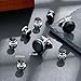 Jstyle Mens Cufflinks and Studs Set Tuxedo Shirts Classic Black&Silver Match for Business Wedding Formal Suit
