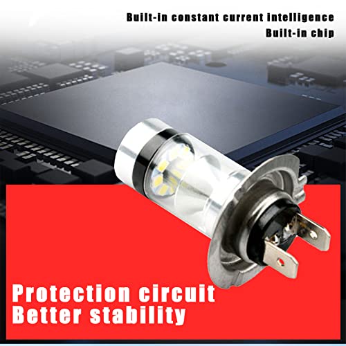 Cueclue Pack-2 H7 Led Car Fog Light Bulb, 12V 100W High And Low Beam, 7500K 360° Beams Car Headlight For Most Cars Suvs Trucks (White) #TOP2