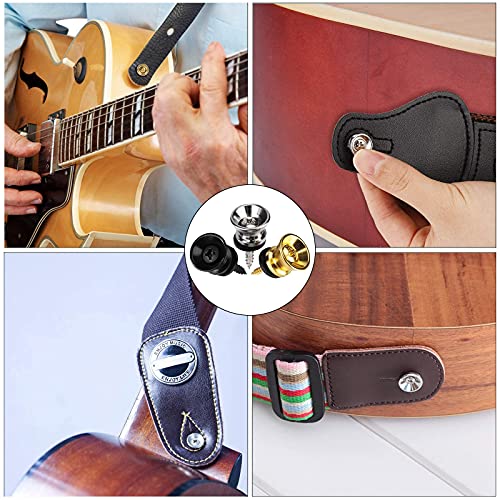 Riem Knoppen Gitaar 15 Stuks Guitar Strap Locks Metal End Pin Guitar Strap Buttons Metalen Knop Gitaar Quick Strap Lock Metalen Gitaarband Knoppen voor Ukelele Gitaar en Elektrische Bas - Image 8
