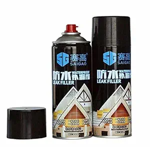 RP MALL Waterproof Leak Filler Spray Rubber Flexx Repair & Sealant - Point to Seal Cracks Holes Leaks Corrosion More for Indoor Or Outdoor Use Black Paint 450 ml (Pack of 1) Multi