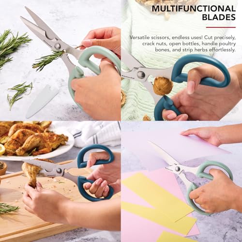 Image of KitchenAid 2-Piece Multipurpose Shear Set, Versatile Scissors with Nutcracker, Bottle Opener, Ergonomic Handles with Protective Blade Covers