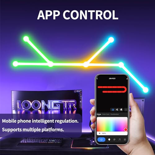 TOHETO RGB Wall Light, LED DIY Geometry Splicing Gaming Lights - Image 2