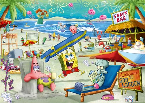 Ravensburger Spongebob Squarepants - Beach Fun at the Goo Lagoon - Rompecabezas de 1000 Piezas para Adultos miniatura 1