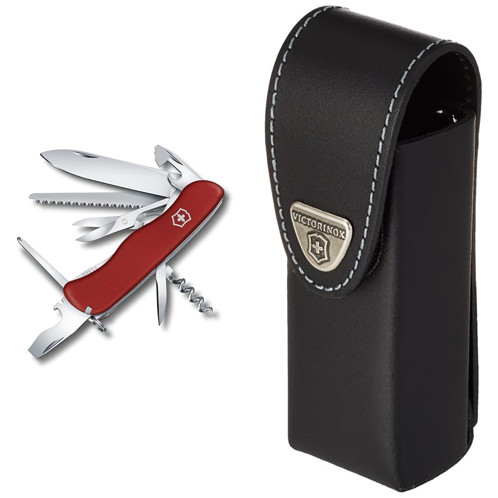 Victorinox Schweizer Taschenmesser Outrider &, Drehclip-Gürteletui, Taschenmesser Klappmesser, Accessoires, Hülle, Leder, schwarz