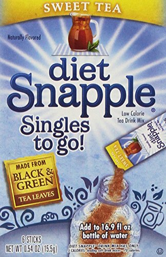 Snapple Lot of 12 (6-ct.) Boxes SNAPPLE Sweet Tea ~Singles to Go! Sugar Free Drink Mix.,, 12 Count ()