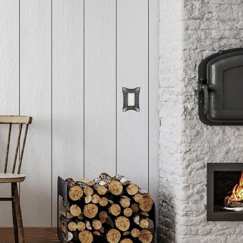 Placa para interruptor basculante estilo suroeste con cuero y turquesa 6