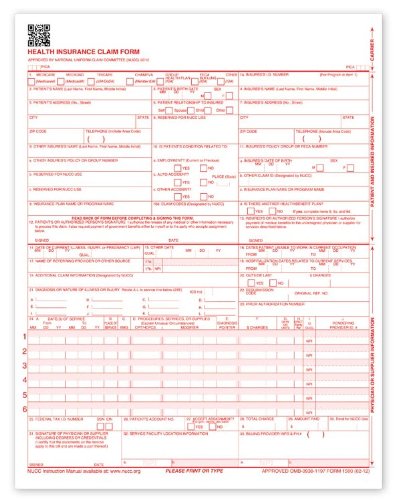EGP CMS-1500 Laser Printer Medical Claims Form (2500)