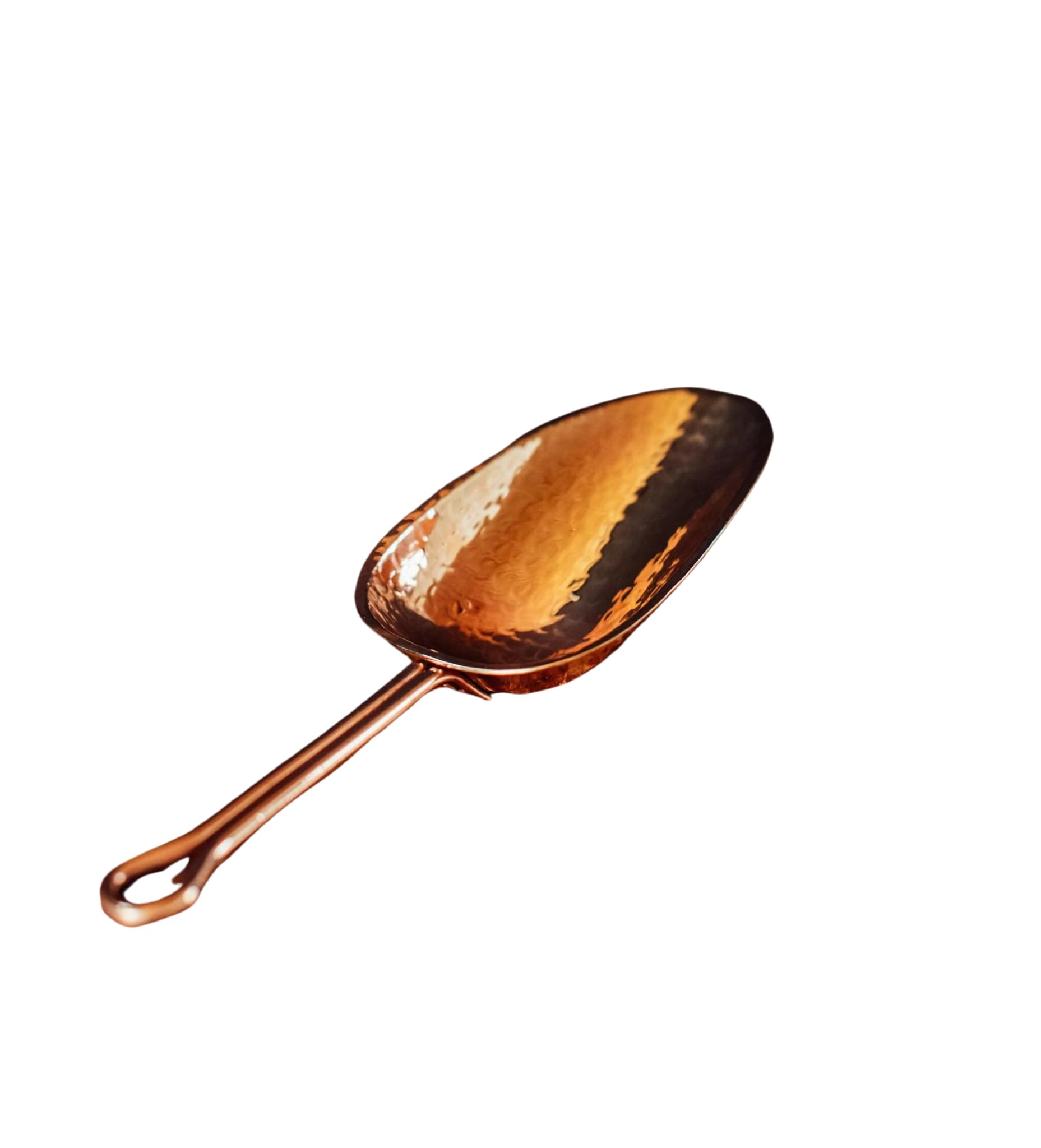 Sertodo Copper Scoop for Ice and Dry Goods | Pure Copper, Heavy Gauge, Hand Hammered | Copper Handle | 0.5 Cup / 4 oz Capacity