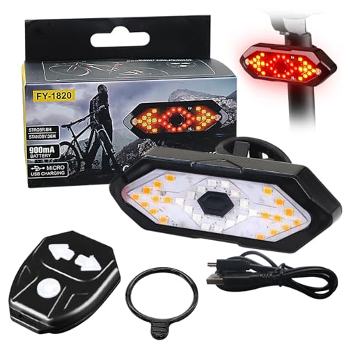 Neroyaner Bike Tail Light with Turn Signals Waterproof Bicycle Rear Light, Remote Control Bicycle LED Lights with Horn Rechargeable Safety Reflectors Bike Lights for Night Riding Outdoor Accessories