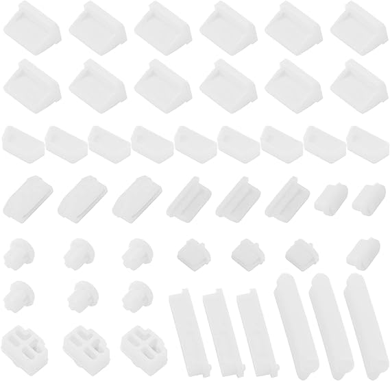 48pcs USB Port Plug Covers Set, Silicone USB Anti Dust Cap