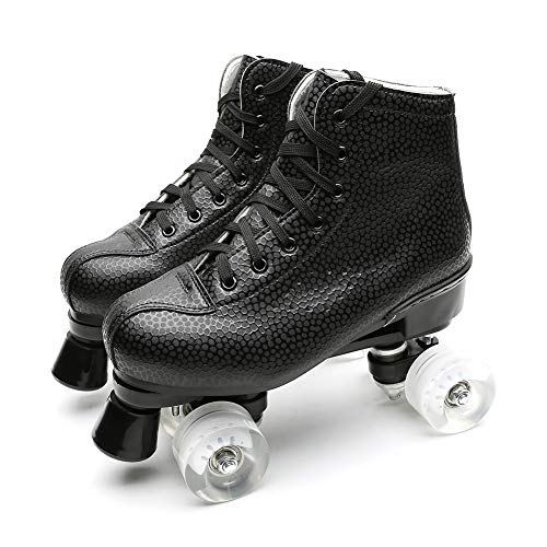 Image of Women Roller Skates High Top Indoor Outdoor Quad Speed Skates Black 12 M US Women