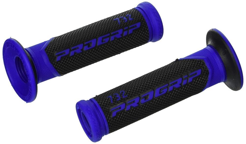 PROGRIP Lenkergriffe Fahrradlenkergriff 732 Blau Schwarz Gummi 22mm 25mm (Paar) 