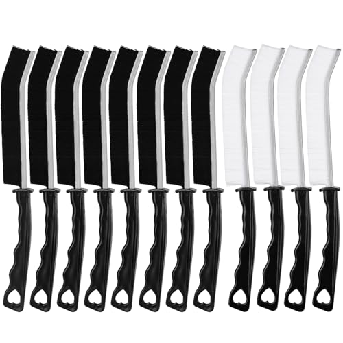 Image of 12Pcs Hard Bristle Crevice Cleaning Brush, Grout Cleaner Brush, Multifunctional Gap Cleaning Tool for Household Use, Bathroom, Kitchen, Window,Toilet