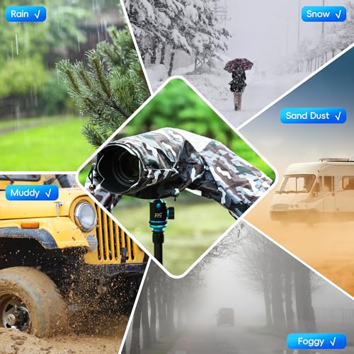 Image of Waterproof Camera Rain Cover for Nikon Canon Sony DSLR /Mirrorless Cameras | with TPU Clear Window & Waterproof Zipper,Camera Rain Sleeves Gear for EOS R5 II R10 R7 R6 Rebel T7 T8i T7i 90D Z7 Z6II D7500