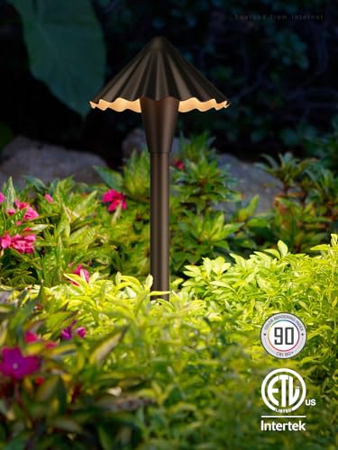Image of LEONLITE 6-Pack 3CCT Low Voltage LED Pathway Lights, Ruffles Head
