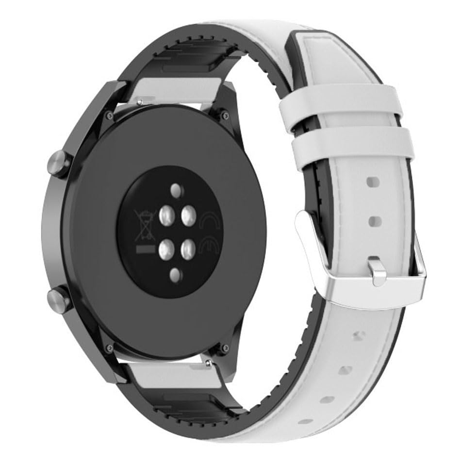 Image of AONES 20mm Watch Strap Leather Silicone Belt Compatible for Timex Analog Twhg03Smu26 Smartwatch Hook Band